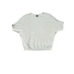 Quince Lightweight Cotton Cashmere Dolman Sweater Heather Oatmeal Large